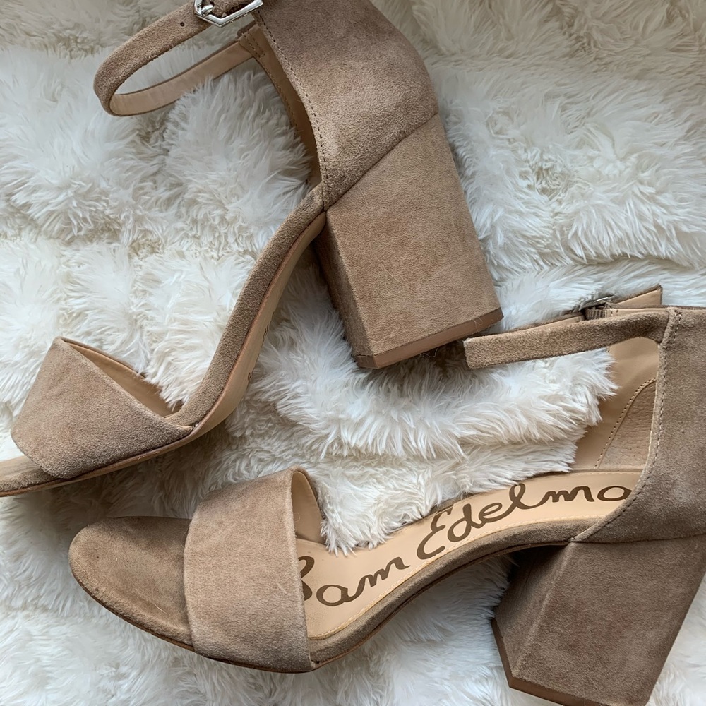 Sam Edelman Suede Block Heel with Ankle Strap